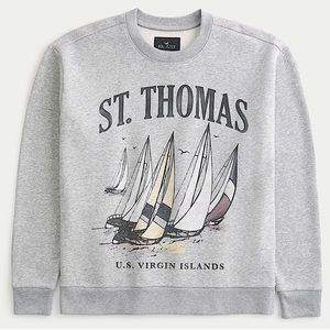 New! HOLLISTER Unisex 🏝️ St. Thomas Virgin Islands crew Sweatshirt XS, S, M
